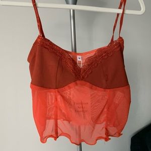 Red 90s Style Cami Crop Top